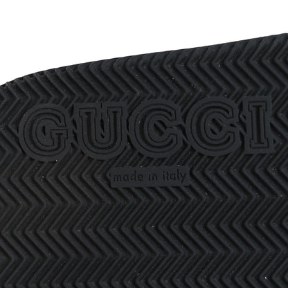 Gucci Rubber Web Womens Interlocking G Slide Sandals 38 Black Green Red 7 of 9