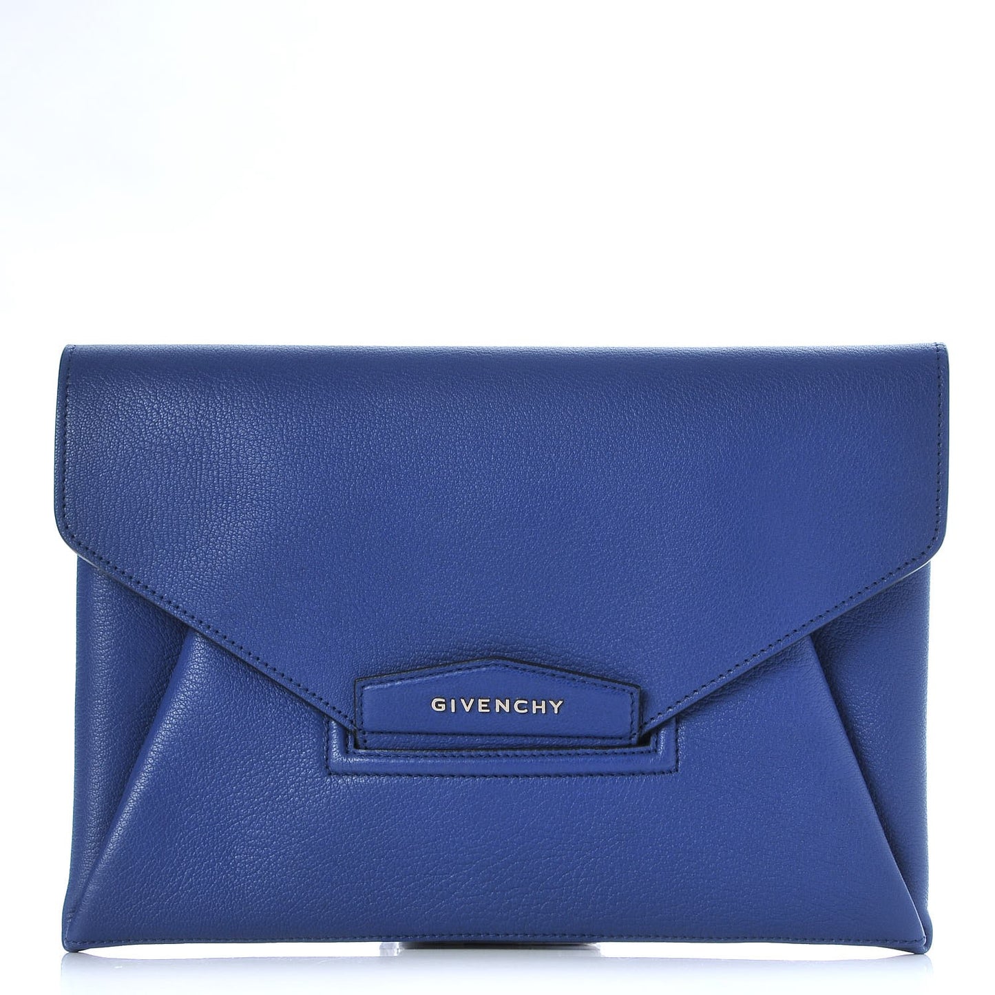 Sugar Goatskin Medium Antigona Envelope Clutch Blue