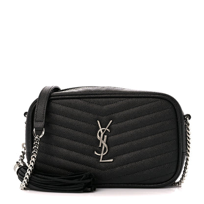 Saint Laurent Grain De Poudre Matelasse Monogram Mini Lou Camera Bag Black 1 of 11