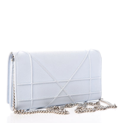 Christian Dior Grained Calfskin Diorama Croisiere Chain Wallet Light Blue 3 of 8