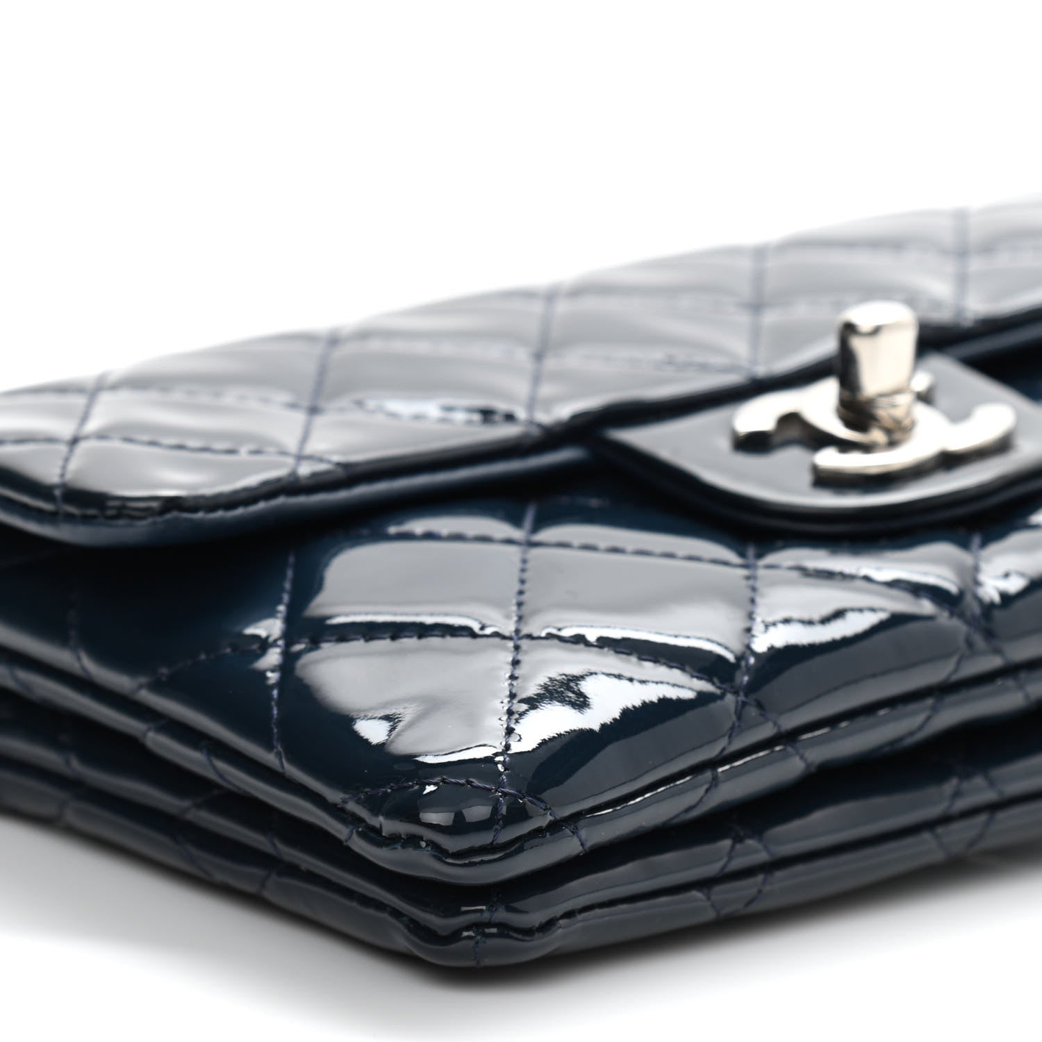 Chanel Patent Calfskin Mini Flap Crossbody Blue 10 of 12