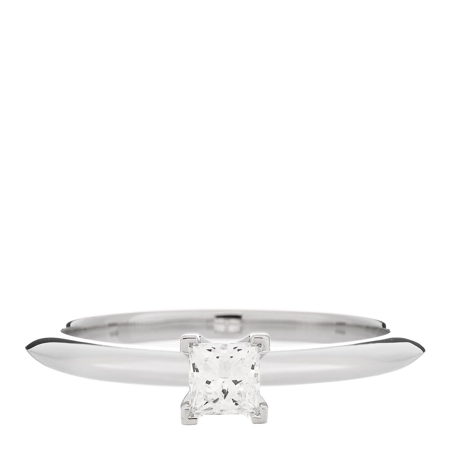 Platinum Diamond .25ct Princess Cut Engagement Ring 53 6.5