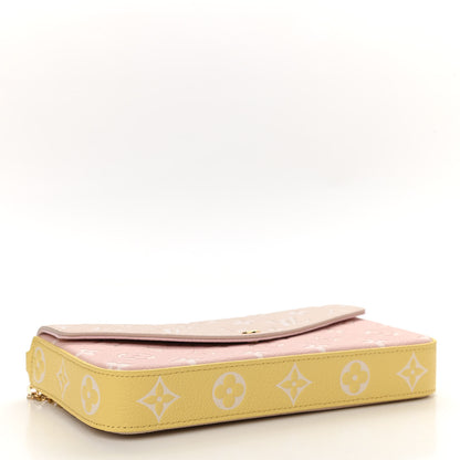 Louis Vuitton Empreinte Spring in the City Felicie Pochette Chain Wallet Pink Beige Yellow 4 of 10
