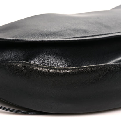 Celine Shiny Lambskin Soft Triomphe Half Moon Bag Black 8 of 9