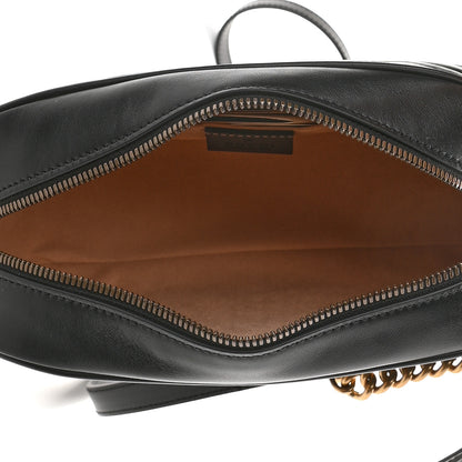 Gucci Calfskin Matelasse Small GG Marmont Chain Shoulder Bag Black 5 of 10