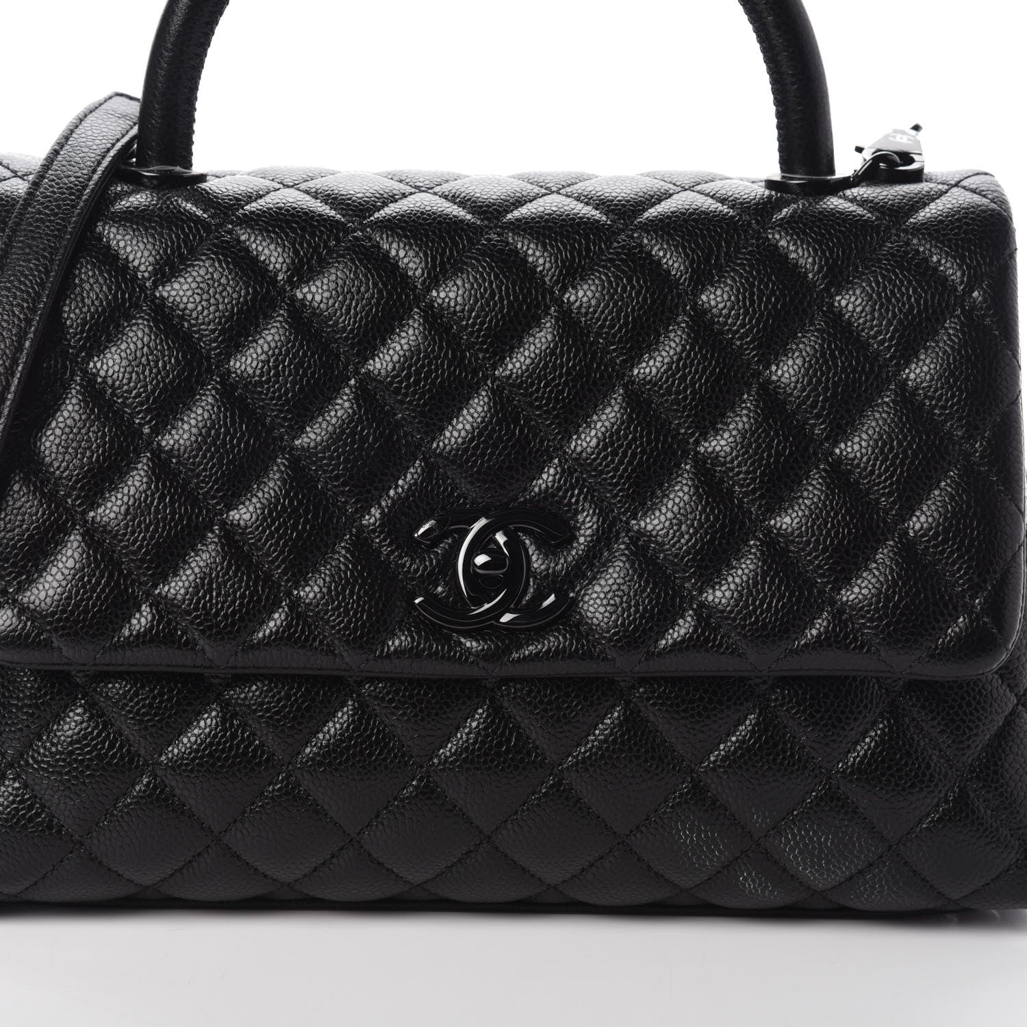 Chanel Caviar Quilted Small Coco Handle Flap So Black 9 of 11