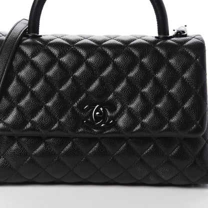 Chanel Caviar Quilted Small Coco Handle Flap So Black 9 of 11
