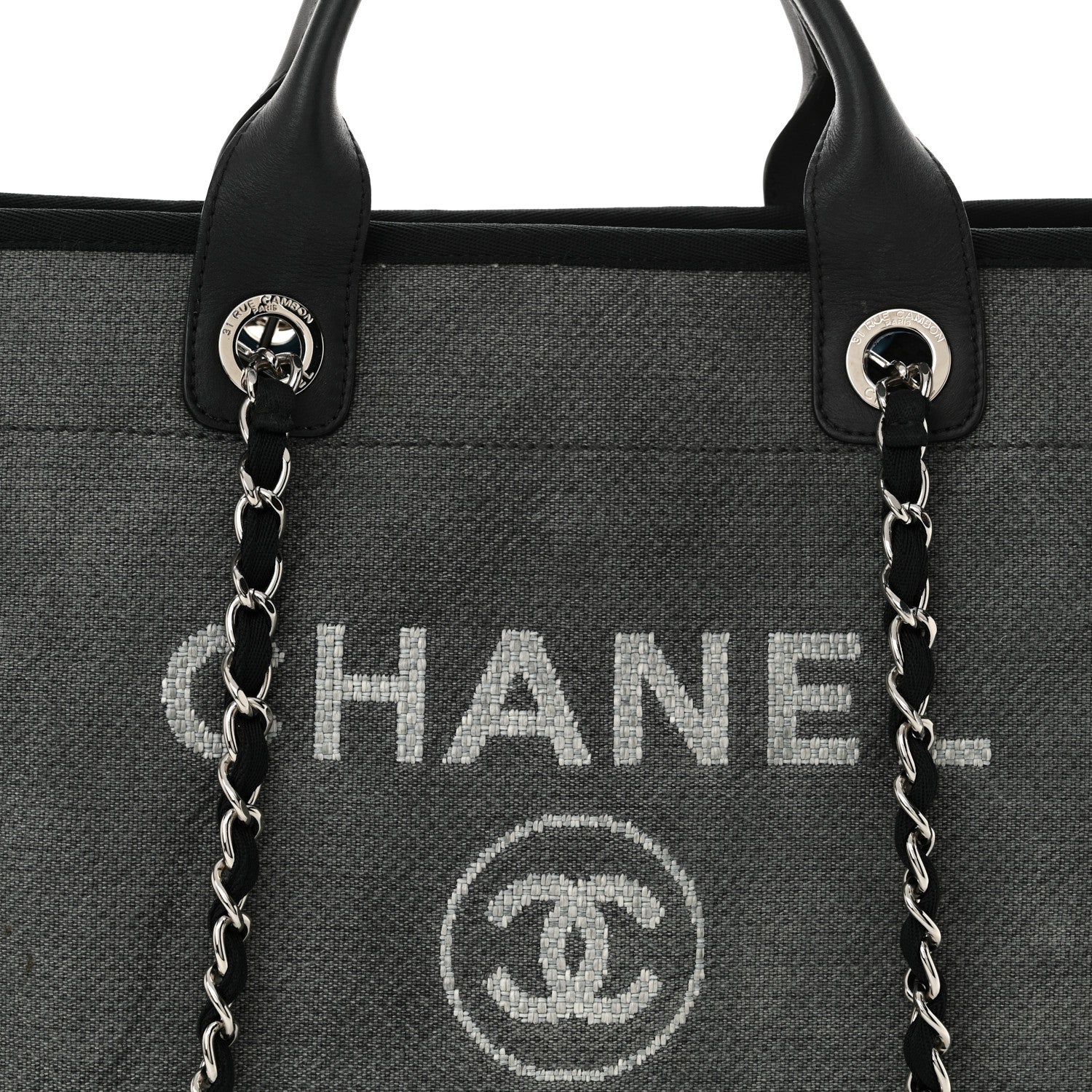 Chanel Canvas Medium Deauville Tote Grey 8 of 11