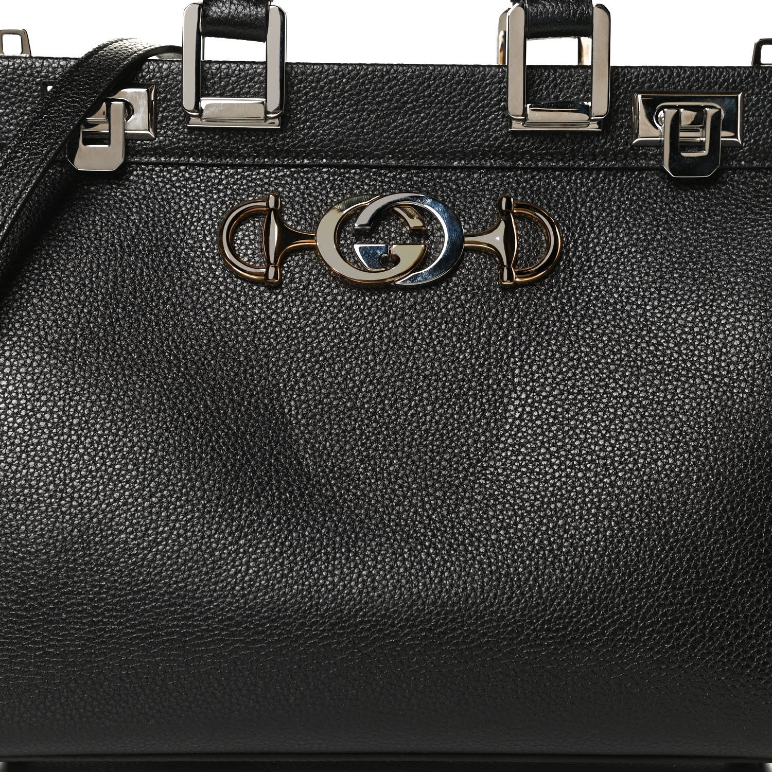 Gucci Grainy Calfskin Small Zumi Top Handle Bag Black 9 of 14