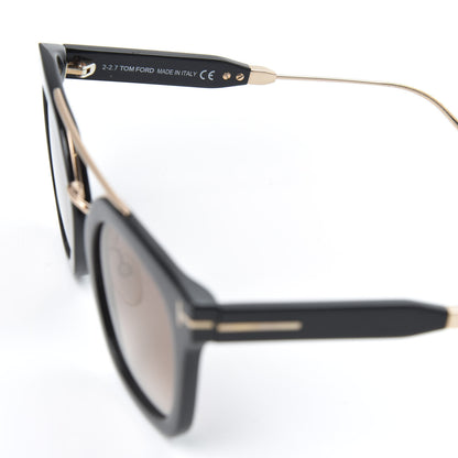 Tom Ford Alex Squared Sunglasses TF541 Shiny Black Gradient Brown 5 of 8