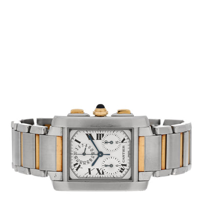 Cartier Stainless Steel 18K Yellow Gold 28mm Tank Francaise Chrono Reflex Quartz Watch 2 of 4