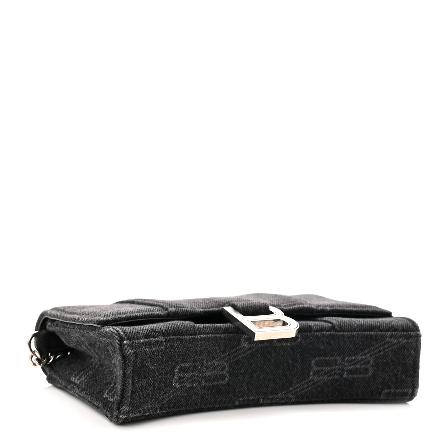 Denim BB Monogram Hourglass Chain Bag Black
