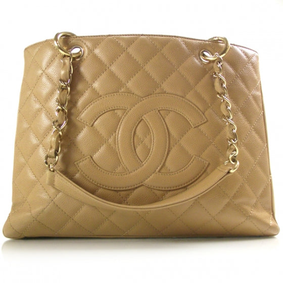 Chanel Caviar Quilted Grand Shopping Tote GST Beige 1 of 10