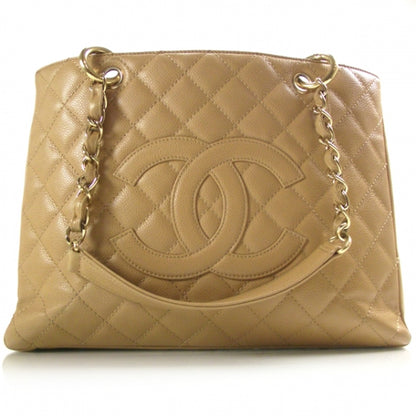 Chanel Caviar Quilted Grand Shopping Tote GST Beige 1 of 10