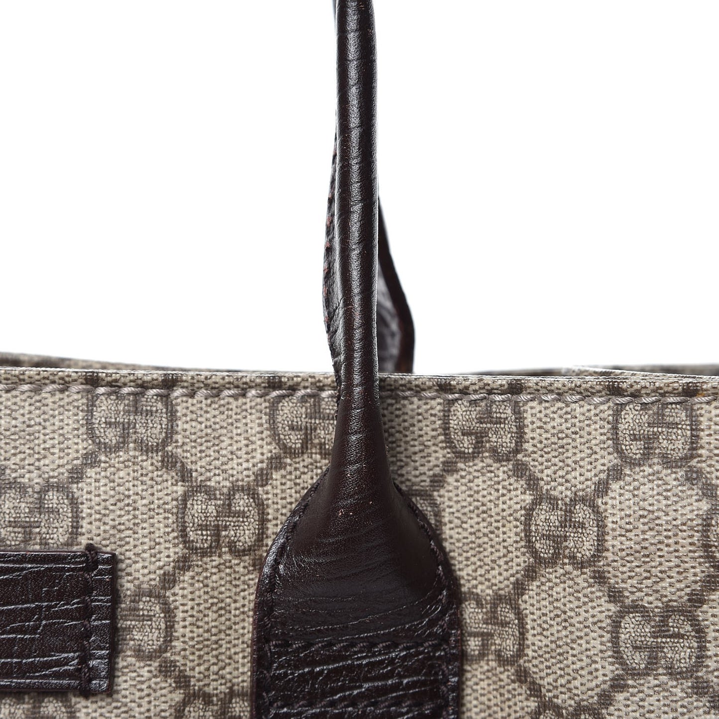 GG Plus Monogram Small Vertical Tote Dark Brown