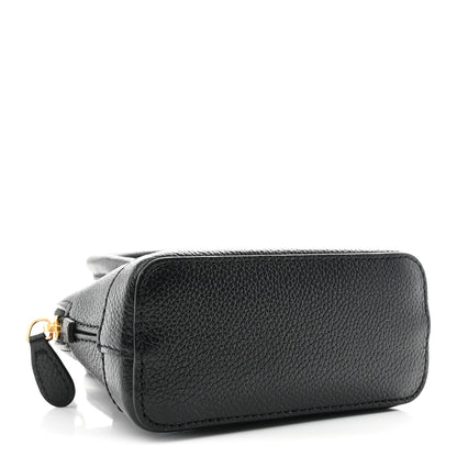 Balenciaga Grained Calfskin Logo Mini Ville Top Handle Bag Black White 4 of 10