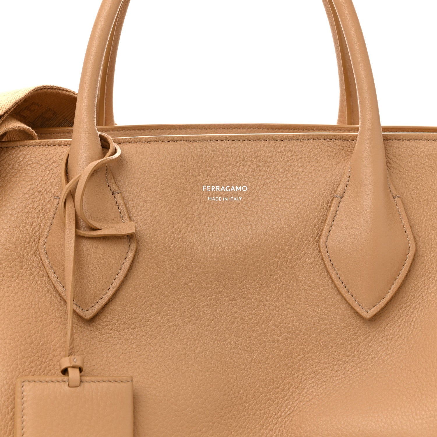 Salvatore Ferragamo Calfskin Large Star Tote Light Camel 8 of 12