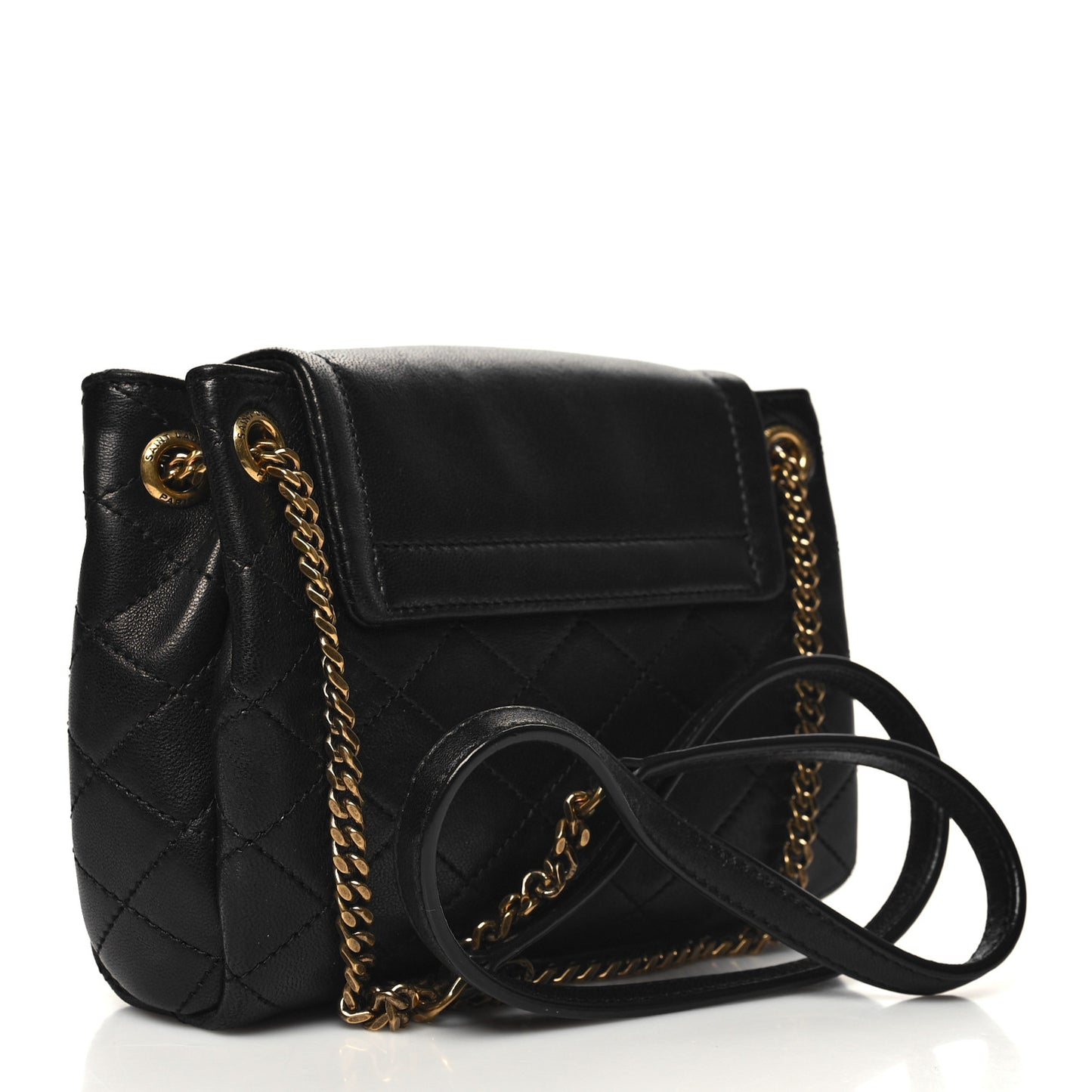Lambskin Quilted Monogram Mini Nolita Black