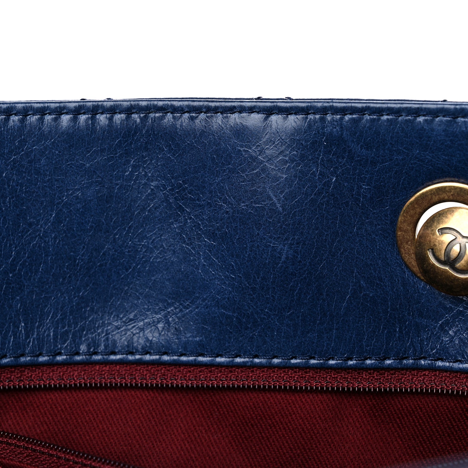 Chanel Glazed Calfskin Quilted Large Front Pocket Tote Blue 13 of 17