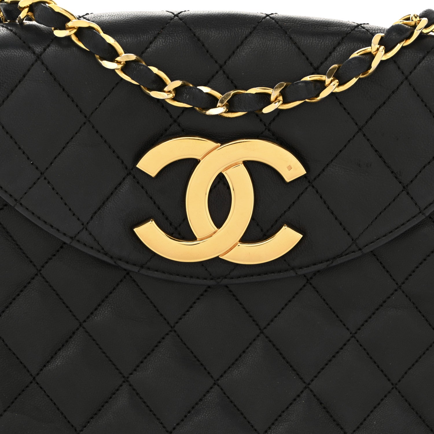 Chanel Lambskin Quilted Half Moon Flap Black 8 of 14