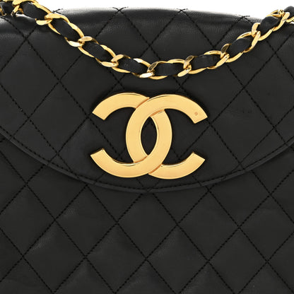 Chanel Lambskin Quilted Half Moon Flap Black 8 of 14