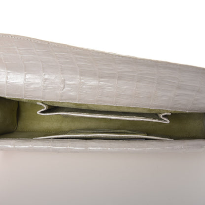 Nancy Gonzalez Crocodile Foldover Clutch White 5 of 7