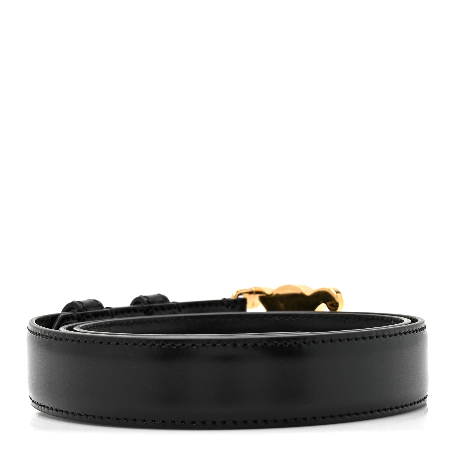 Celine Box Calfskin Medium 25mm Triomphe Belt 75 30 Black 2 of 6