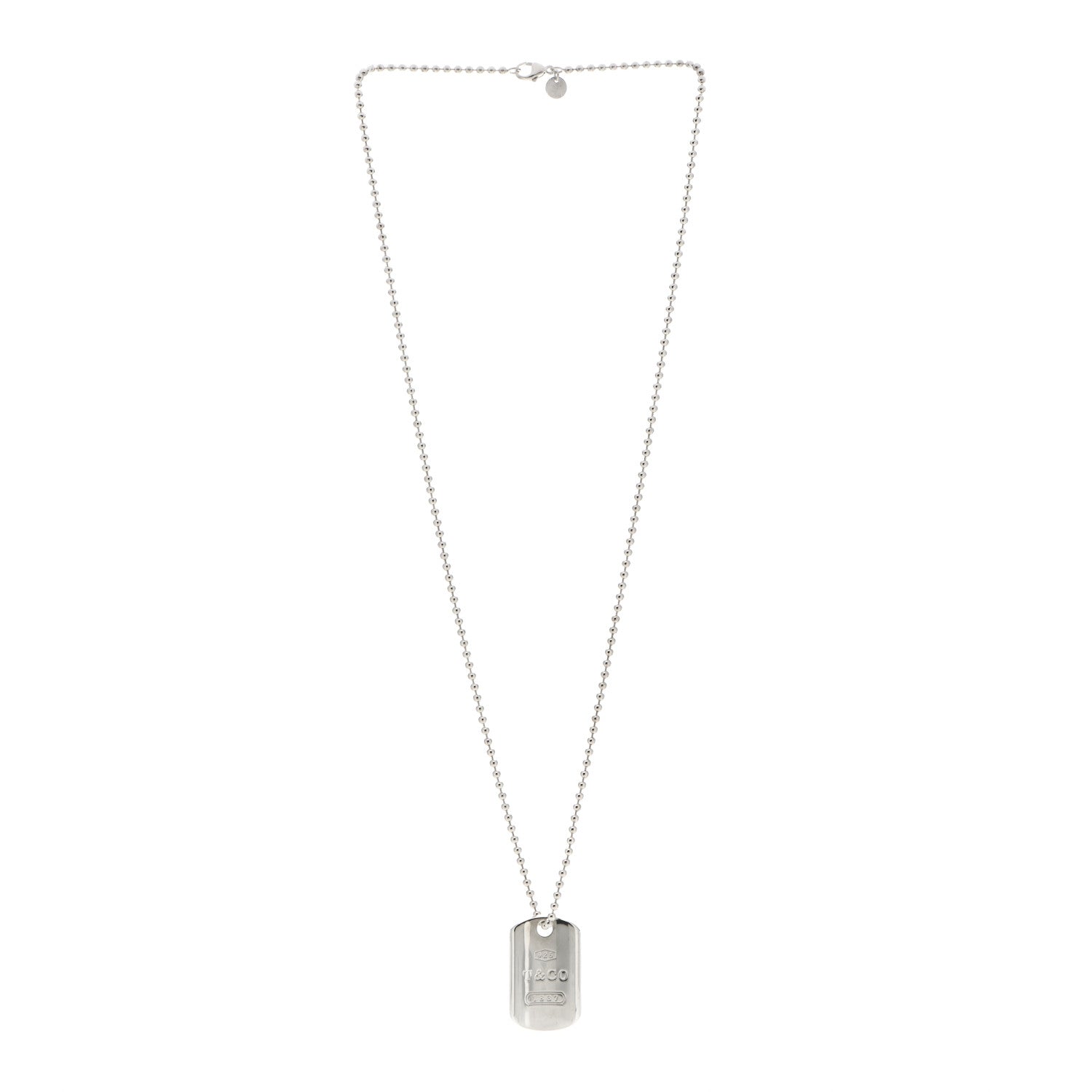 Tiffany Sterling Silver 1837 Dog Tag Pendant Necklace 3 of 4