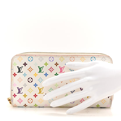 Louis Vuitton Monogram Multicolor Zippy Wallet White Litchi 2 of 7