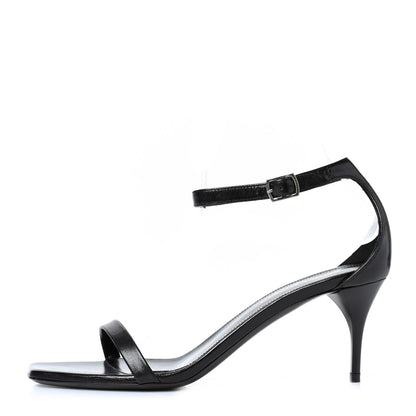 Saint Laurent Lambskin Ankle Strap Sandals 37 Black 1 of 8