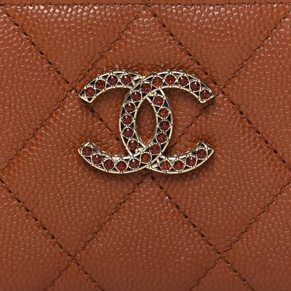 Chanel Shiny Caviar Quilted Strass Quilted Crystal Card Holder 9 of 10