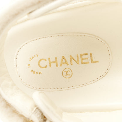 Chanel Knit Fabric Velcro Dad Sandals 37.5 Ivory 7 of 9
