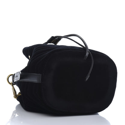 Gucci Velvet Matelasse GG Marmont Bucket Bag Black 4 of 12