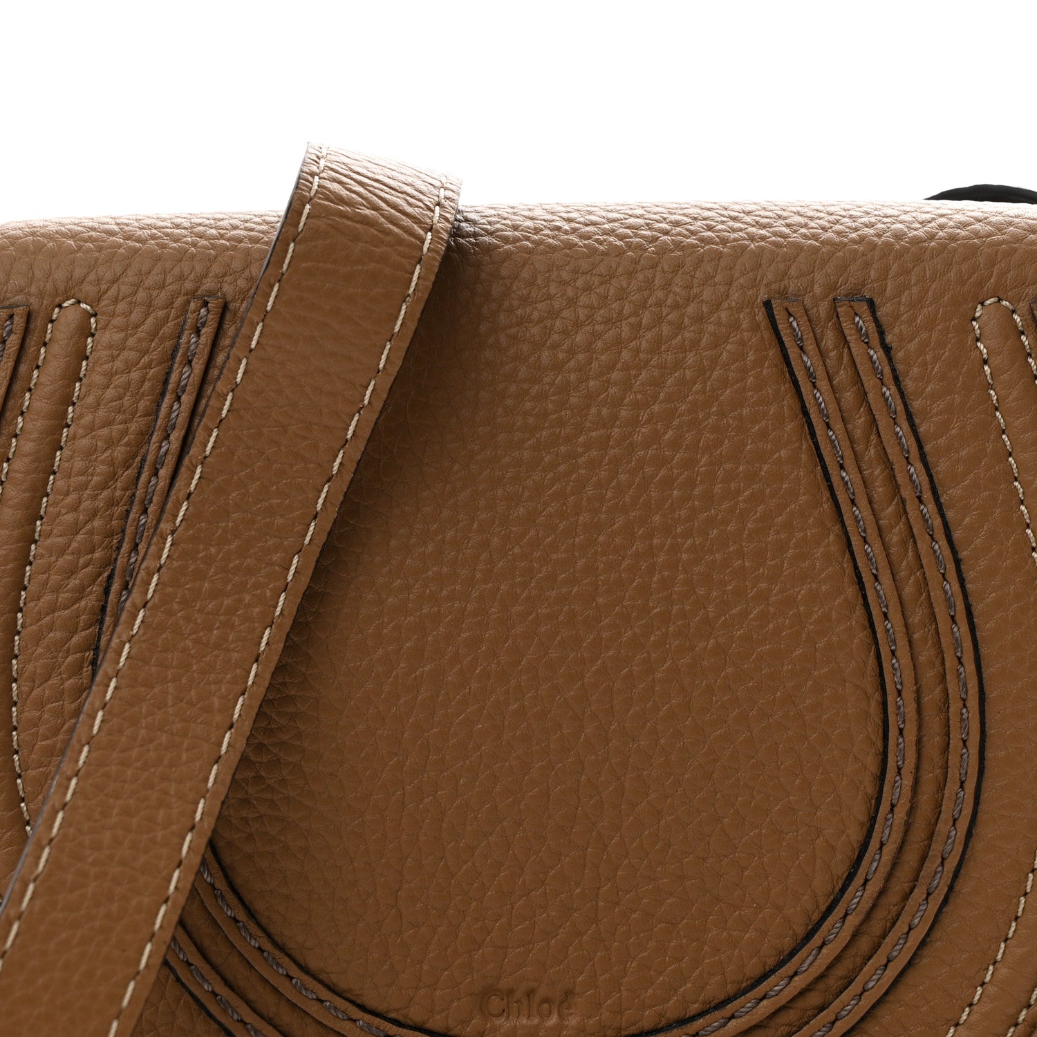 Chloe Calfskin Mini Marcie Round Crossbody Bag Nut 9 of 11