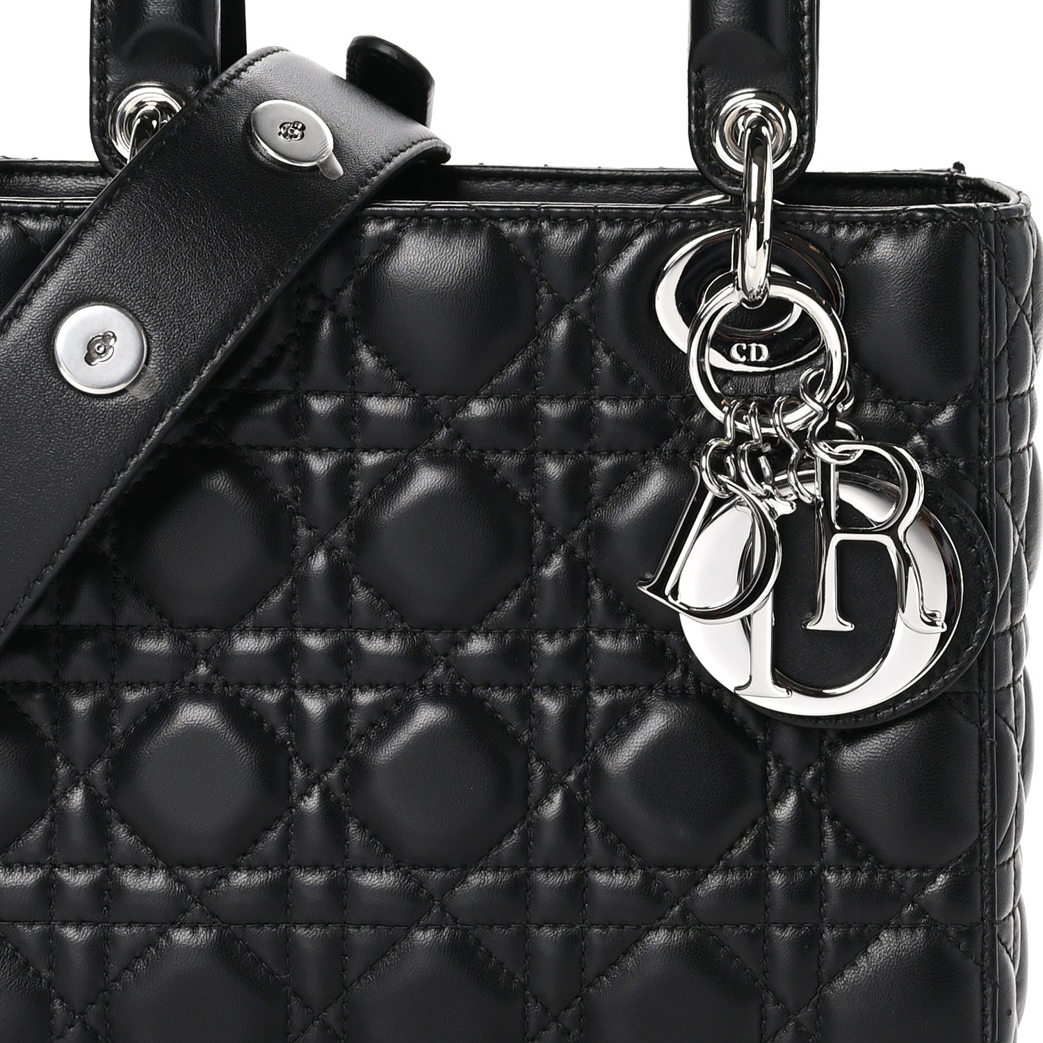 Christian Dior Lambskin Cannage Small Lucky Badges My Lady Dior Black 8 of 11