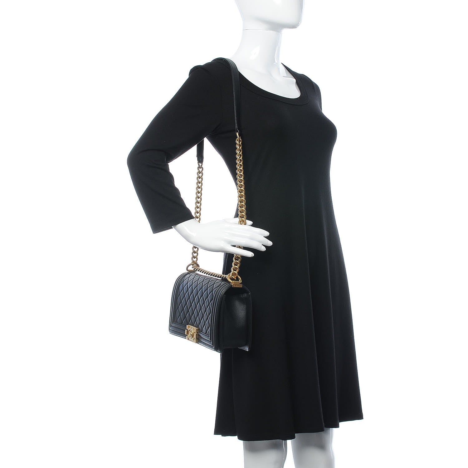 Chanel Caviar Quilted Medium Boy Flap Black 2 of 7