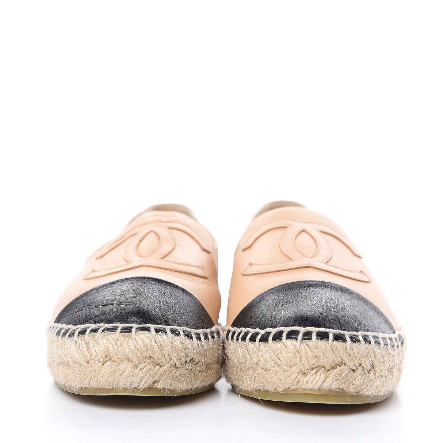 Lambskin CC Espadrilles 35 Beige Black