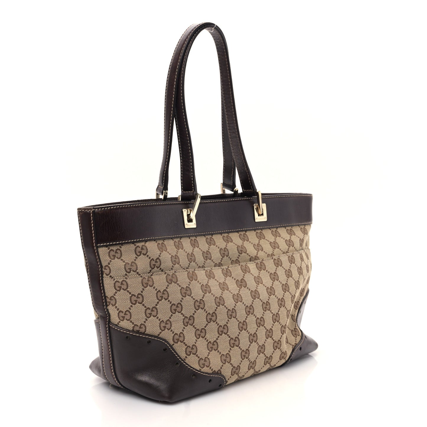 Monogram Large Punch Tote Dark Brown
