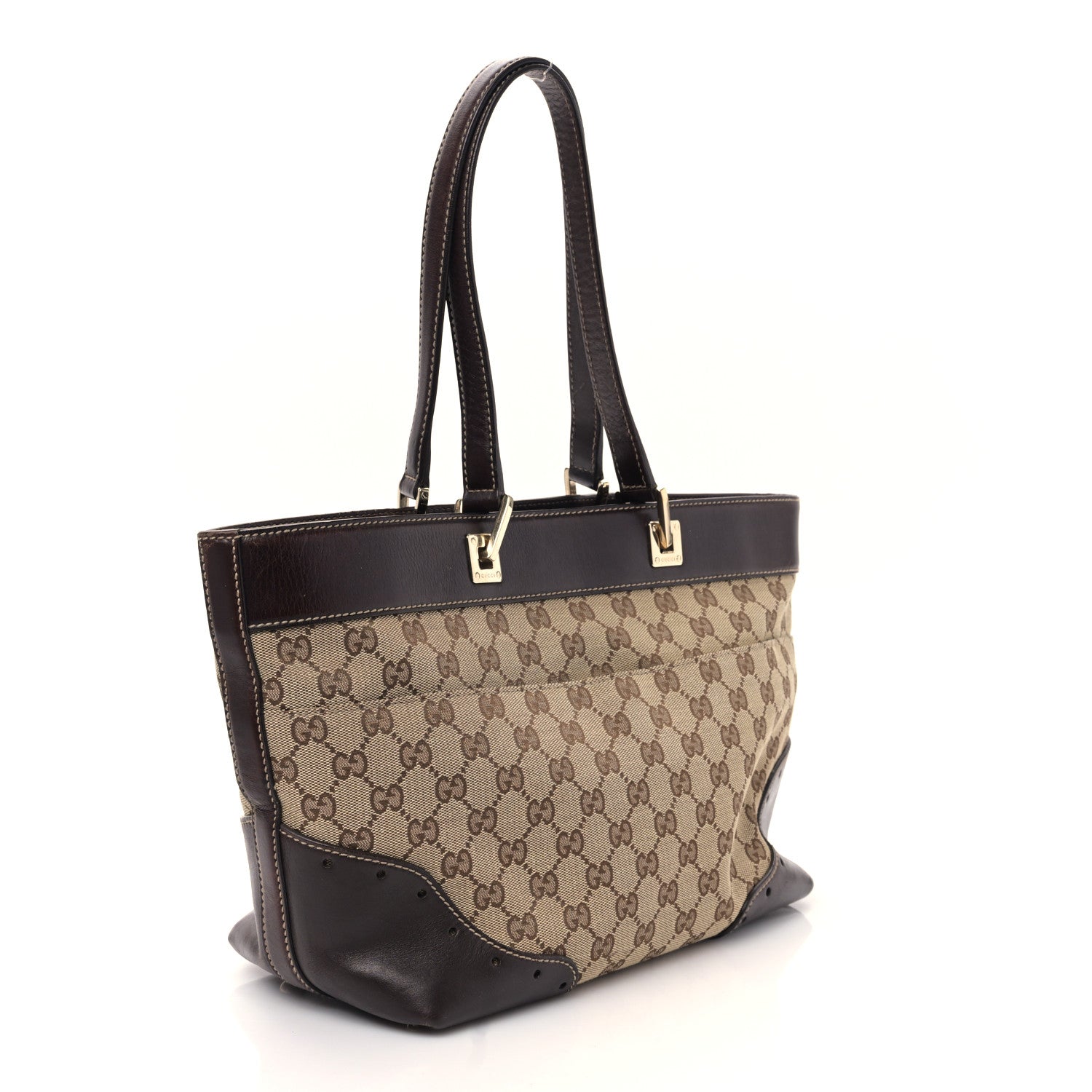 Gucci Monogram Large Punch Tote Dark Brown 3 of 9