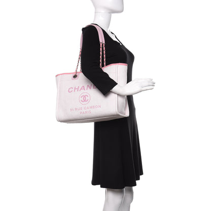 Chanel Canvas Small Deauville Tote Light Pink 2 of 10