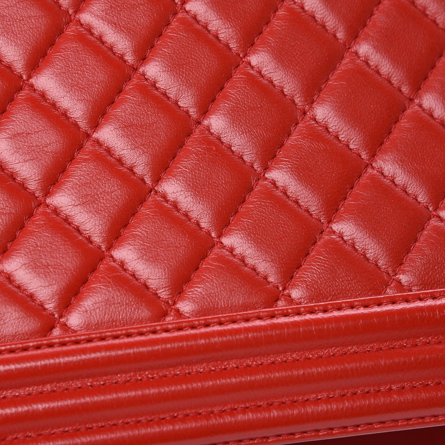 Calfskin Quilted New Medium Boy Flap Red