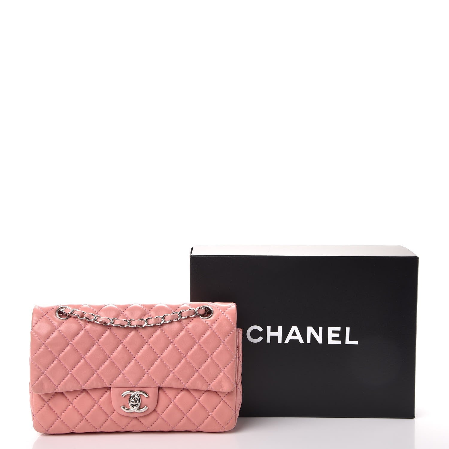 Chanel Lambskin Quilted Medium Double Flap Light Pink 13 of 13