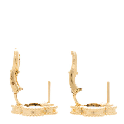Van Cleef & Arpels 18K Yellow Gold Black Onyx Vintage Alhambra Earrings 3 of 4