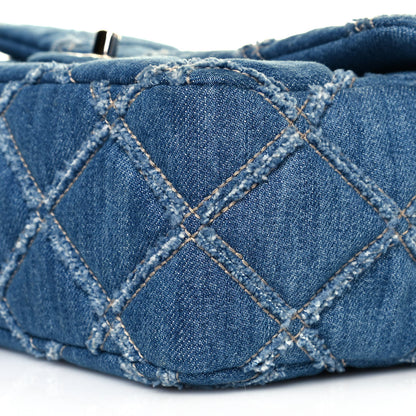 Chanel Denim Quilted Medium Distressed Single Flap Blue 9 of 10