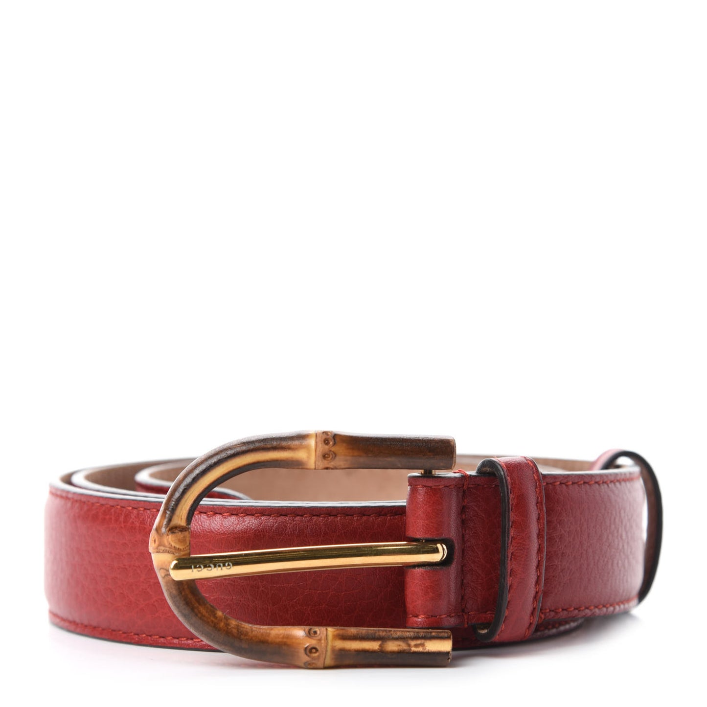 Calfskin Bamboo Buckle Belt 85 34 Red