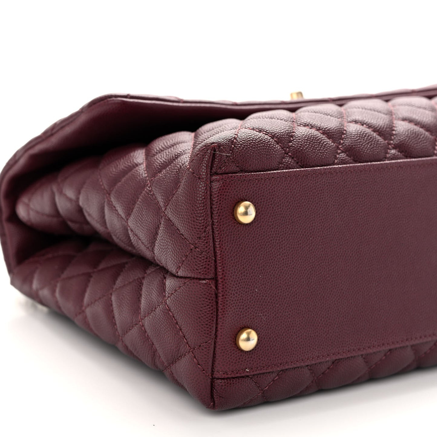 Caviar Lizard Quilted Medium Coco Handle Flap Burgundy