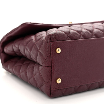 Chanel Caviar Lizard Quilted Medium Coco Handle Flap Burgundy 9 of 11