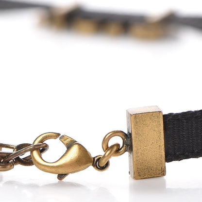 Christian Dior Grosgrain Ribbon Dior Logo Choker Necklace Black 8 of 8