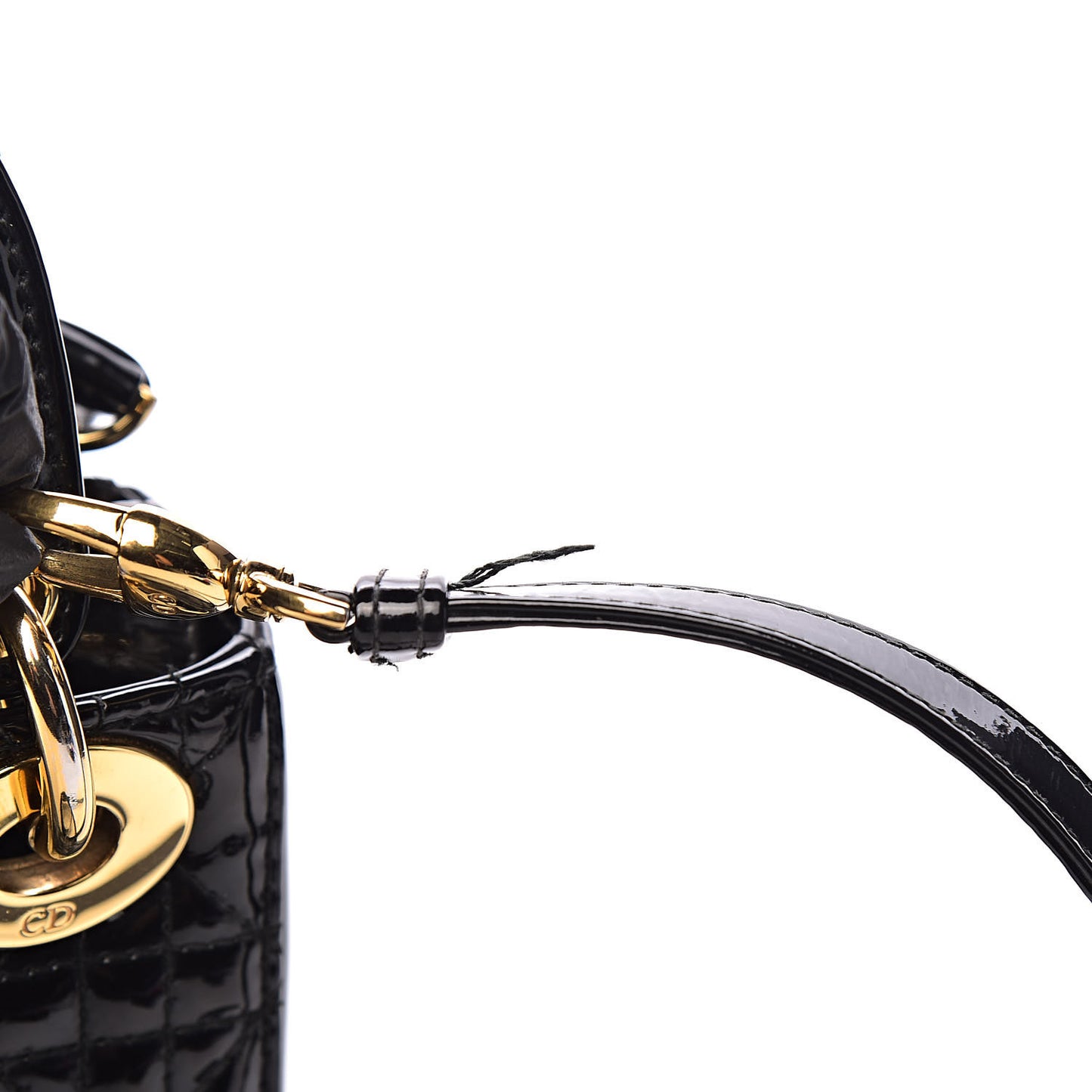 Patent Cannage Mini Lady Dior Black