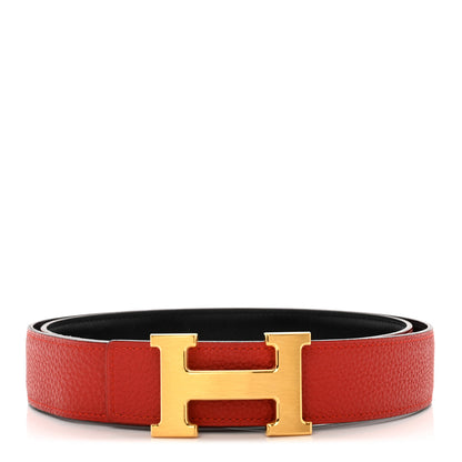 Hermes Box Togo 32mm H Belt 95 38 Black Vermillion 1 of 7